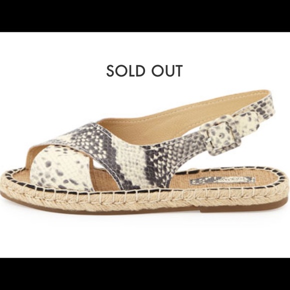 Pour La Victoire Beige Snake Embossed Olivia Espadrille Sandal - Picture 4 of 13
